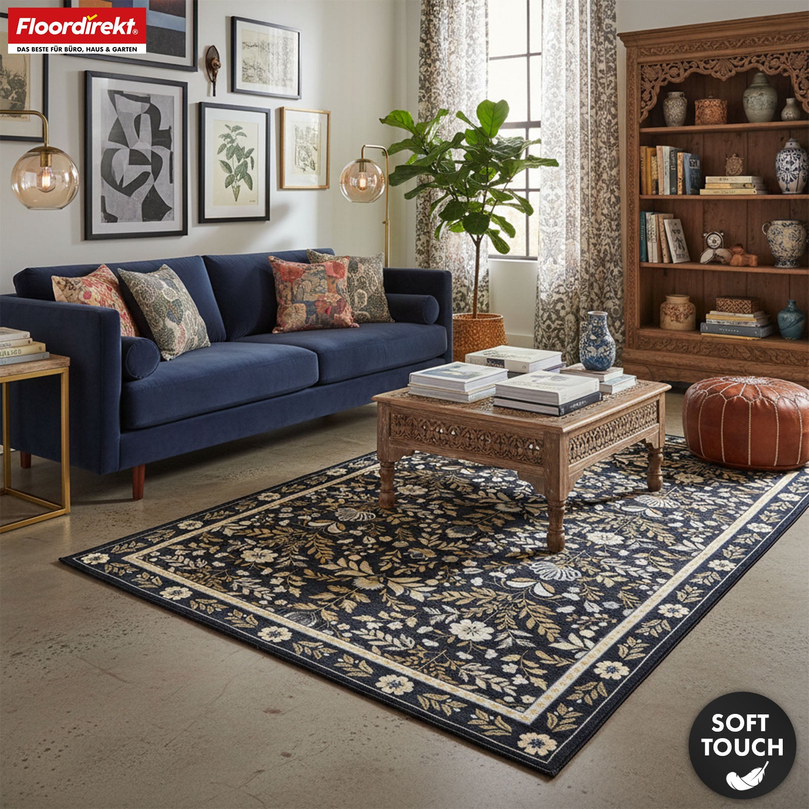 Vloerkleed | Aristo | Elegant tapijt met klassiek bloemenontwerp | Antislip, duurzaam & onderhoudsvriendelijk | Verkrijgbaar in verschillende maten