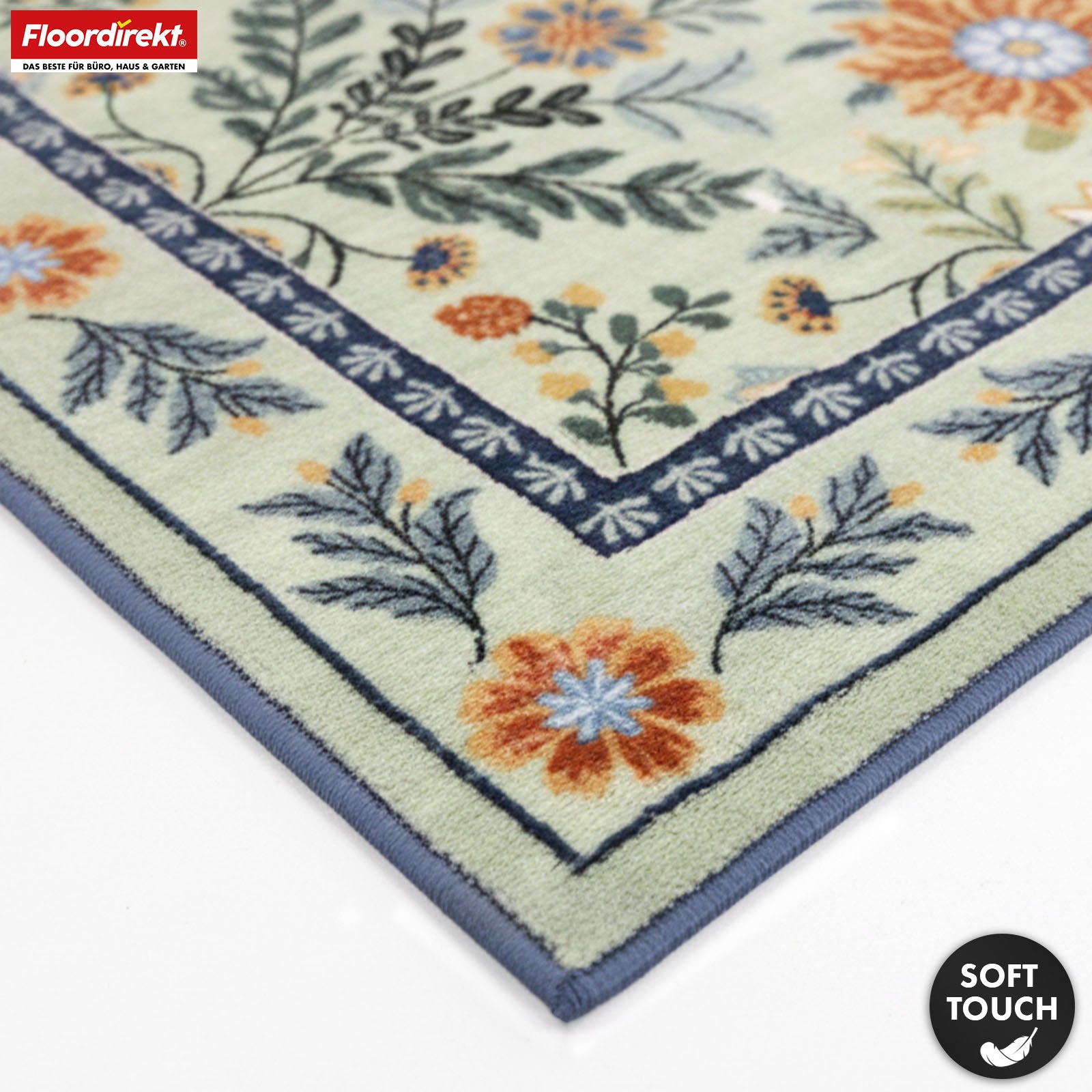 Vloerkleed | Cascada | Elegant tapijt met bloemendesign in harmonieuze kleuren | Antislip, slijtvast & onderhoudsvriendelijk | Verkrijgbaar in verschillende maten