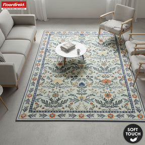 Vloerkleed | Cascada | Elegant tapijt met bloemendesign in harmonieuze kleuren | Antislip, slijtvast & onderhoudsvriendelijk | Verkrijgbaar in verschillende maten