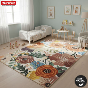 Vloerkleed | Fleur | Modern tapijt met kleurrijk bloemendesign | Antislip, slijtvast & onderhoudsvriendelijk | Verkrijgbaar in verschillende maten