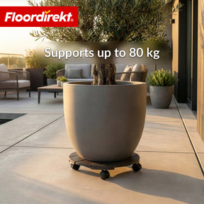 WPC-plantenroller | Countess | Rolonderzetter Ø 30 cm | 4 zwenkwielen 360° & rem | belastbaar tot 80 kg