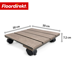 WPC-plantenroller | Marquis | Rolonderzetter 30 x 30 cm | 360° zwenkwielen met rem | Draagkracht tot 80 kg