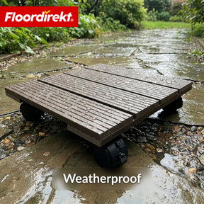 WPC-plantenroller | Marquis | Rolonderzetter 30 x 30 cm | 360° zwenkwielen met rem | Draagkracht tot 80 kg