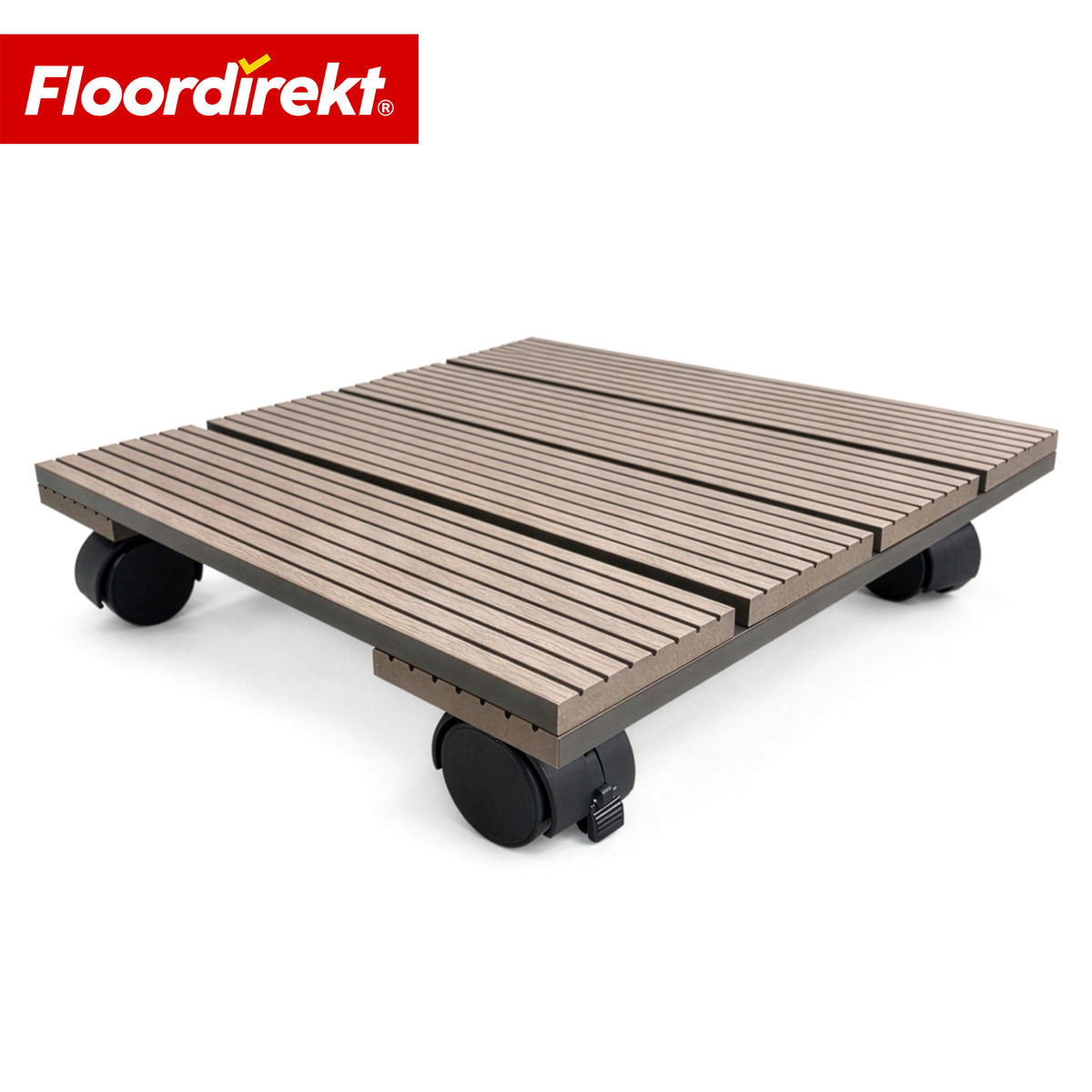 WPC-plantenroller | Marquis | Rolonderzetter 30 x 30 cm | 360° zwenkwielen met rem | Draagkracht tot 80 kg