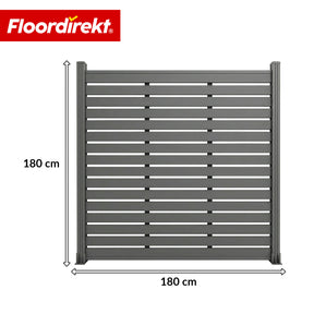 WPC-schutting | Milos | 180 x 180 cm in antraciet met aluminium palen