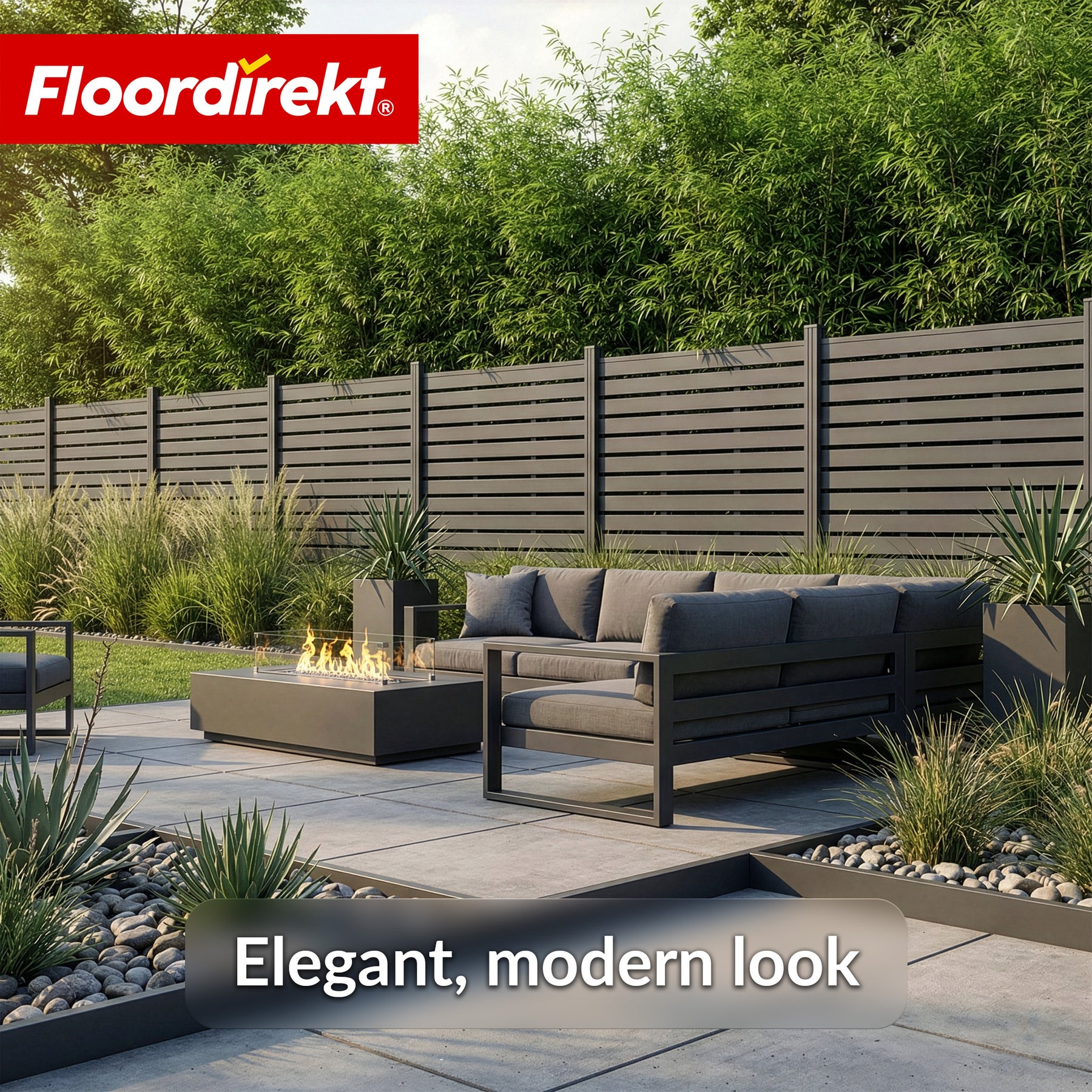 WPC-schutting | Milos | 180 x 180 cm in antraciet met aluminium palen