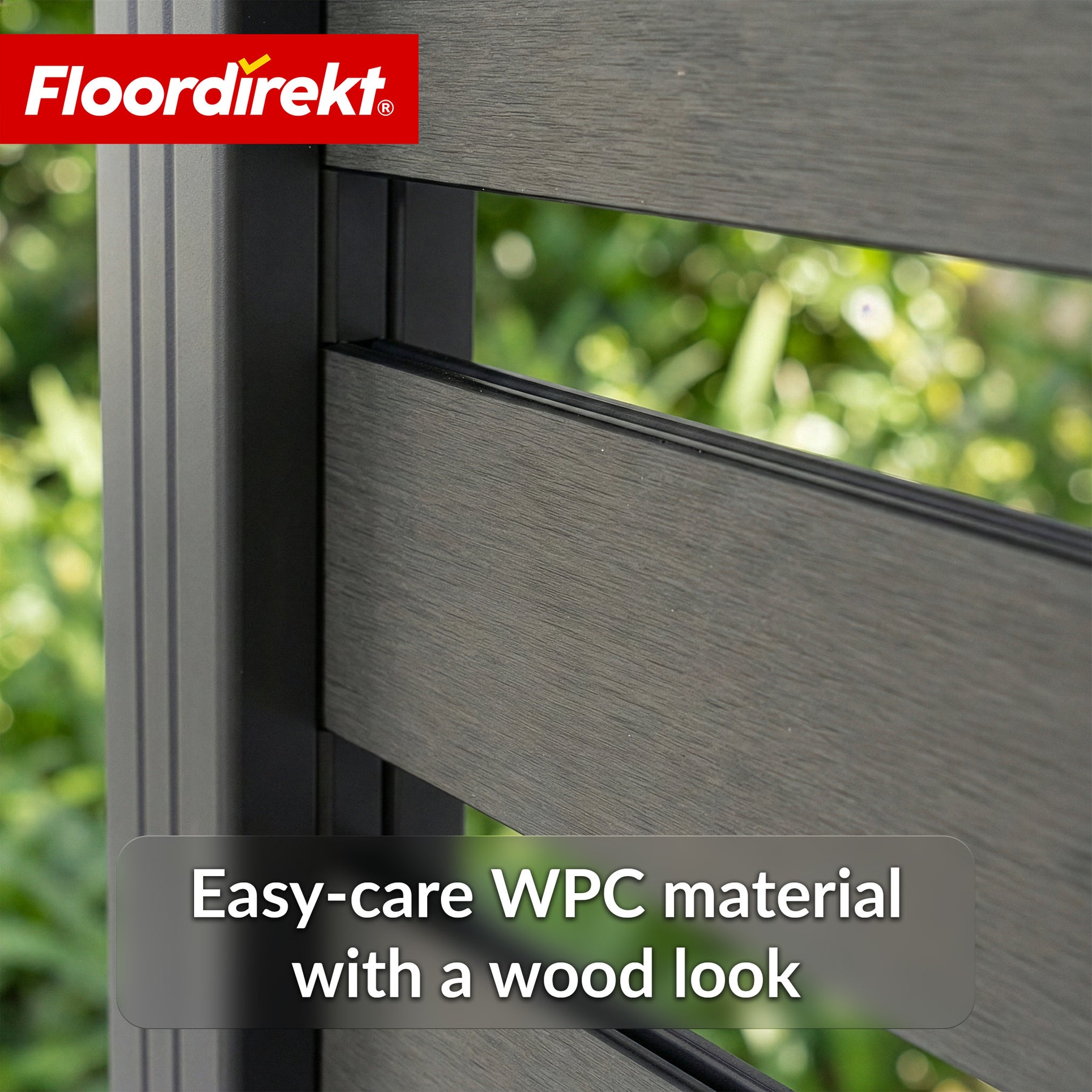 WPC-schutting | Milos | 180 x 180 cm in antraciet met aluminium palen