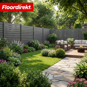 WPC-schutting | Milos | 180 x 180 cm in antraciet met aluminium palen