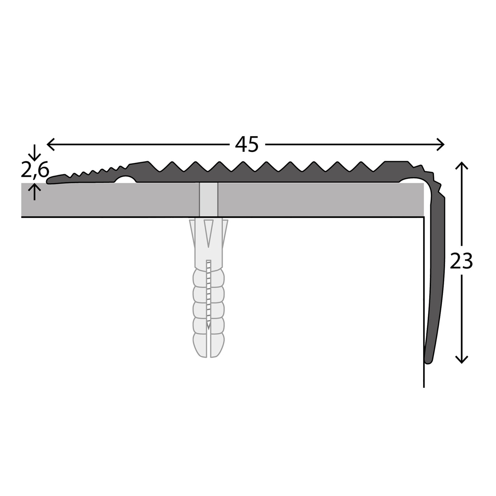 PROVISTON | Trapkantenprofiel | Breedte: 39 mm | Hoogte: 29 mm | Lengte: 1000 mm | Hoekprofiel | Metaalprofiel | Aluminium geanodiseerd | Zilver | Geboord | 1 stuk PROVISTON | Trapkantenprofiel | Breedte: 39 mm | Hoogte: 29 mm | Lengte: 1000 mm | Hoekprofiel | Metaalprofiel | Aluminium geanodiseerd | Zilver | Geboord | 1 stuk