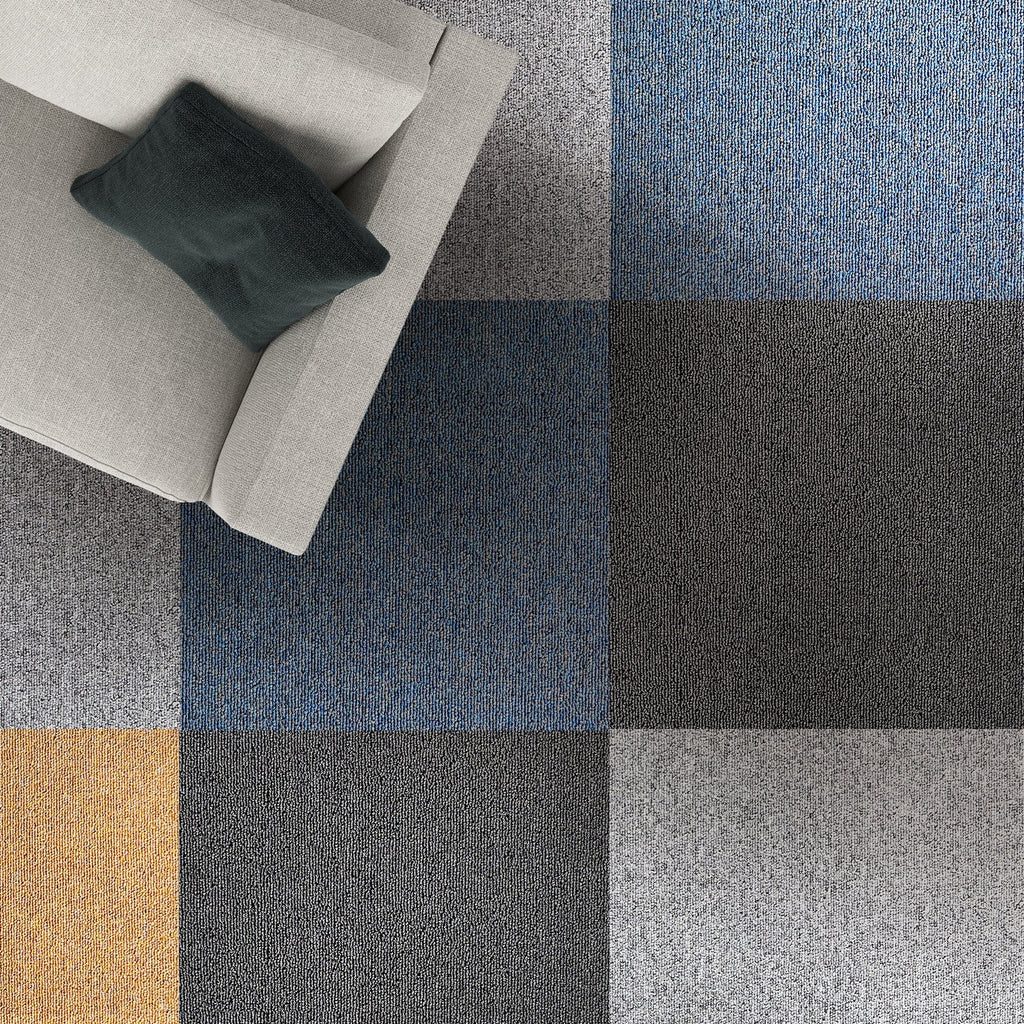 20 stuks vierkante tapijttegels, zelfliggend, 50 x 50 cm, duurzaam, met kleefpatch voor alle ruimtes, thuis, kantoor, slaapkamer, antislip, donkergrijs, 5 m²