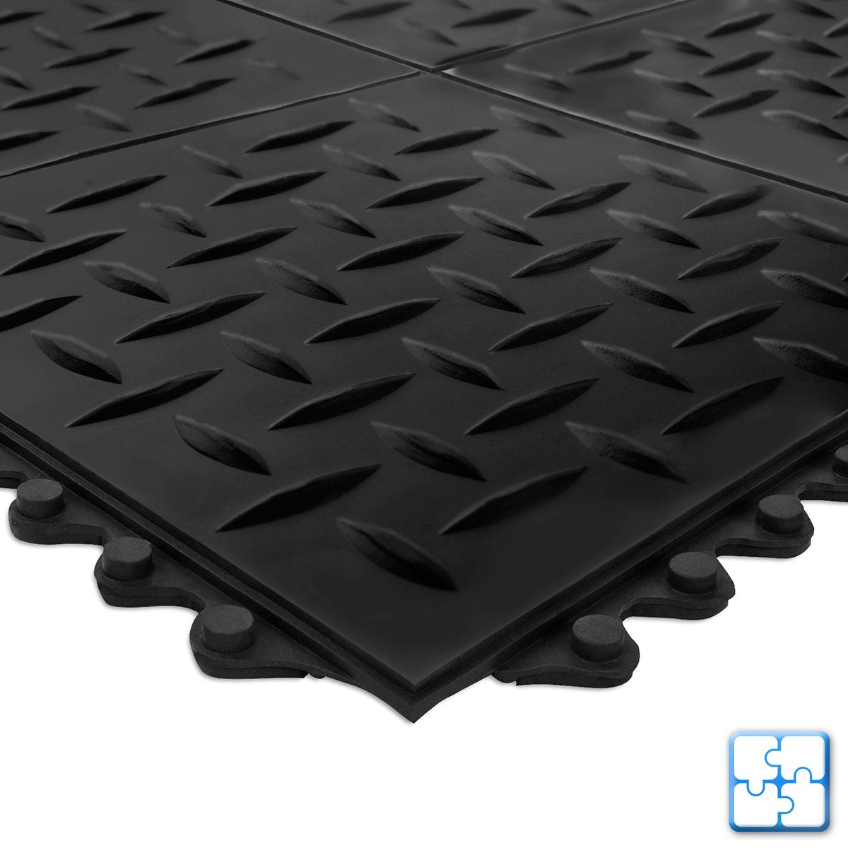 Rubberen mat | plug-in systeem | Afmeting: 92x92 cm | gecanneleerd