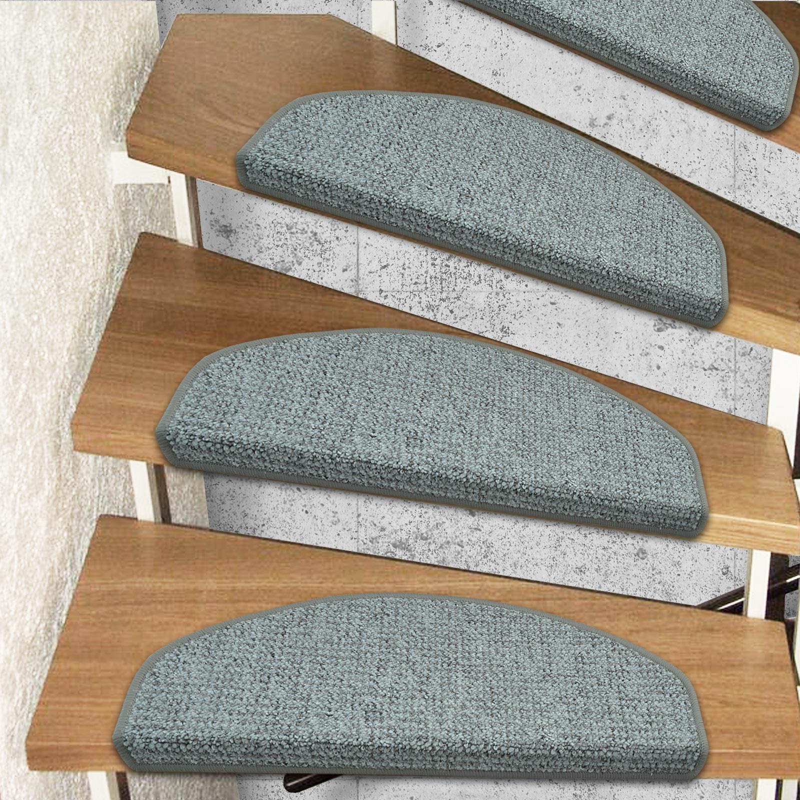 Stufenmatte Carlton Halfrond oder Eckig Erhältlich in 5 Farben | Lichtgrijs